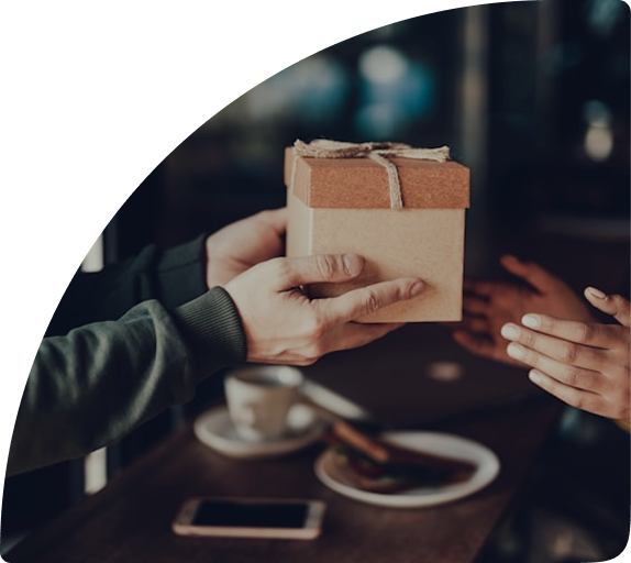 Gift giving with coffee